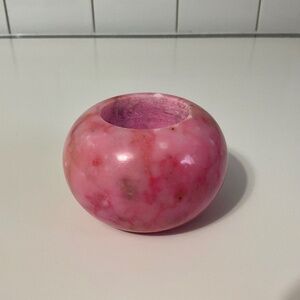 VTG Pink Marble Stone Votive Holder